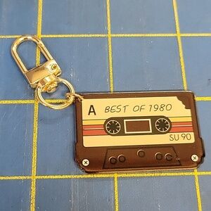 Retro Cassette Keychain - Black and Multicolor New